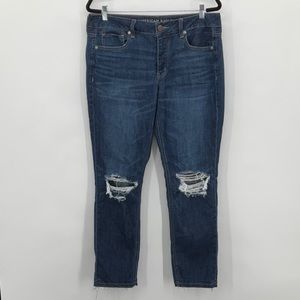 American Eagle Tomgirl ButtonFly Distressed Jean Size 10R